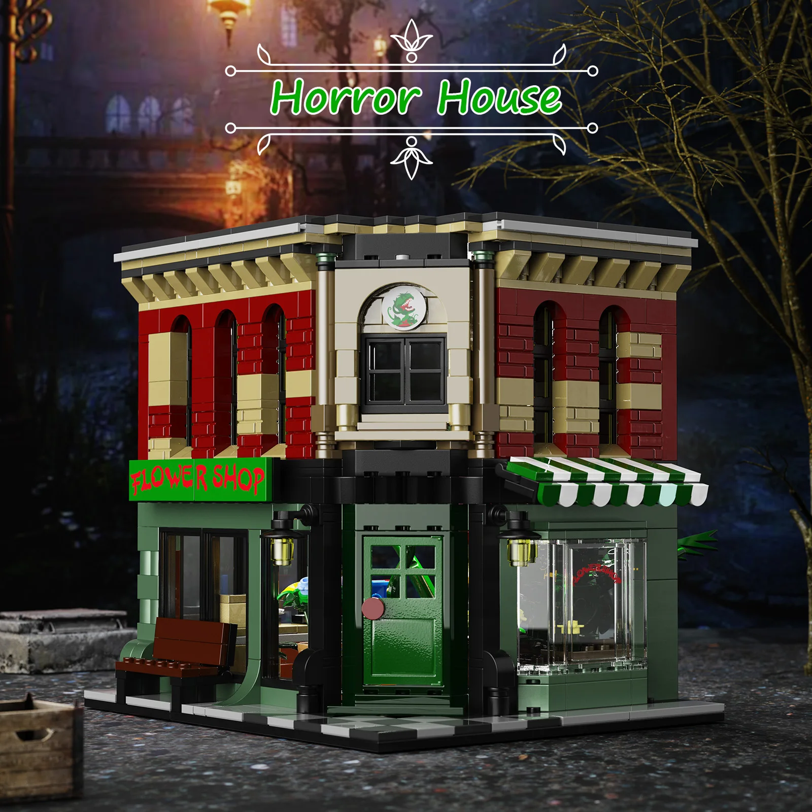 Little Shop of Horrors House Street Scene Building Block Model Kit MOC Architettura Mattoni Giocattolo Regalo di compleanno per bambini