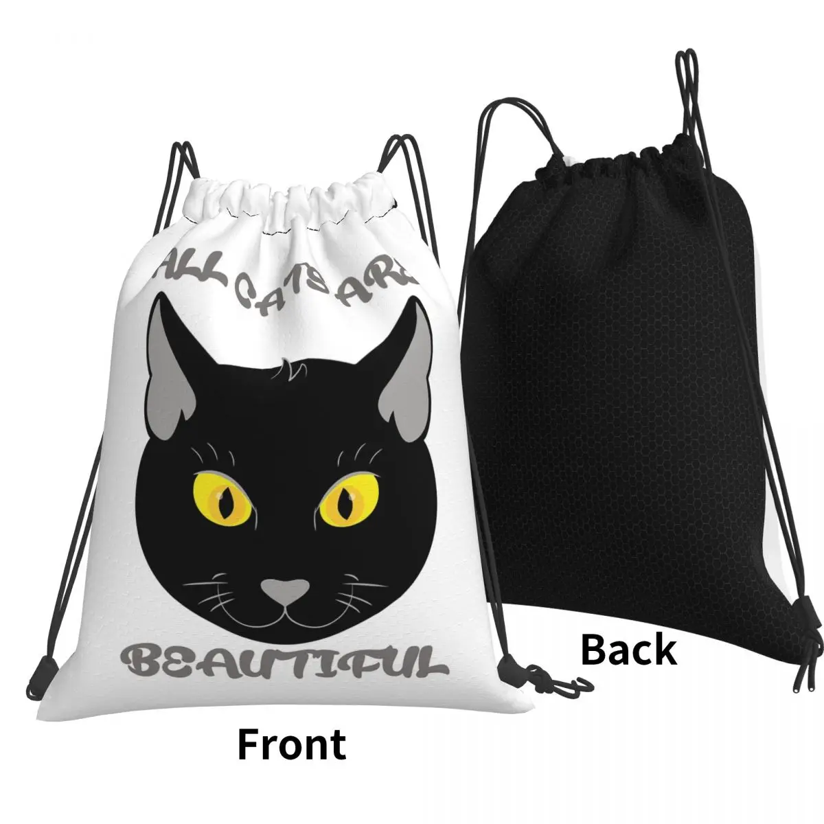All Cats Are Beautiful Backpacks Fashion Drawstring Bags Sports Bag Book Bags for Man Woman School