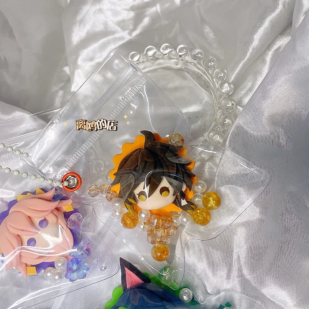 Genshin Impact Ambitus Zhongli وكيس الحلوى مثل الزملاء قلادة يدوية الصنع مغناطيس الثلاجة تزيين الرسوم المتحركة اللطيفة