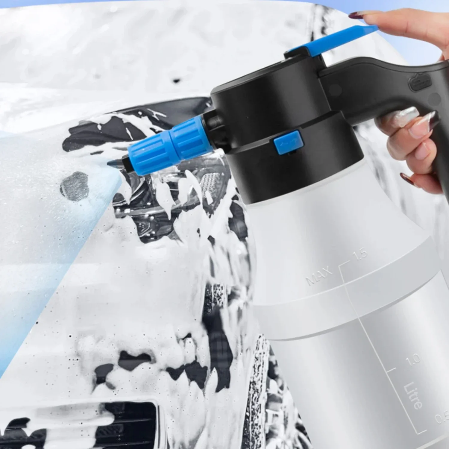 1.5L Car Washing Foam Sprayer Can USB Rechargeable Foaming  Watering Can Car Wash  Water Gun Car Auto Wash Tools