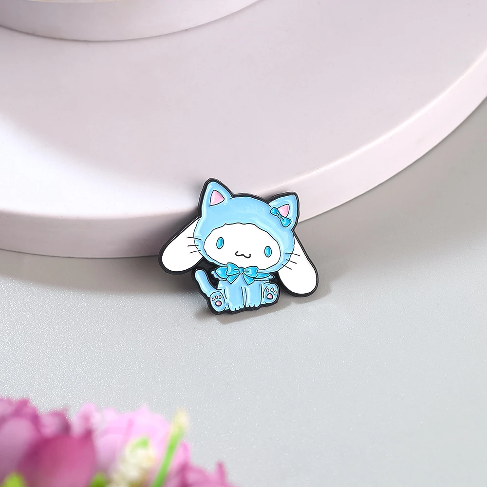 6pcs Cartoon Anime Cat Dog Enamel Pin Brooches Lapel Pins Badge Backpack Clothing Accessories Anime Jewelry Christmas Gifts