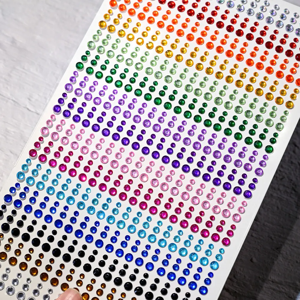 1 stks Gemengde 900/216/162 Regenboog Ronde Gezicht Diamant Sticker 3/4/5mm Glitter Gezicht Kristal DIY Gezicht/Body Nail/Make Up Strass