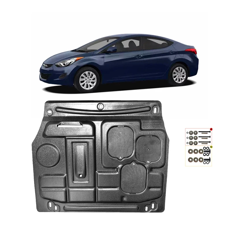 Panneau de protection sous le moteur pour HYUNDAI Elantra Avante, couvercle de plaque de garde-boue, bouclier anti-éclaboussures, garde-boue de voiture noir, couvercle de garde-boue