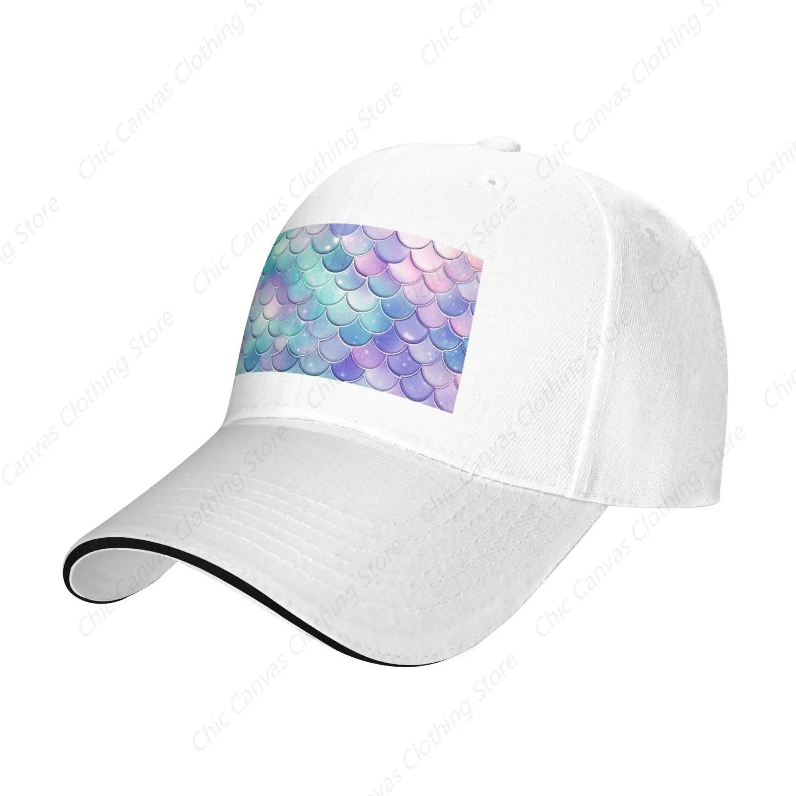 

Mermaid Scales Printed Casquette Trucker Hats Baseball Cap Four Seasons Outdoor Fishing Hat Adjustable Hip Hop Castette