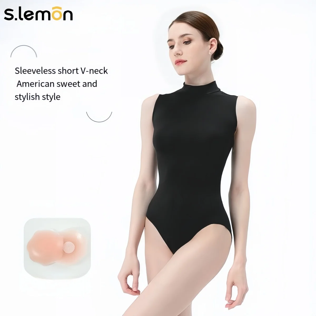 Maillot de Ballet para Niñas y Adultas, Negro, Cuello Alto, Cadera Alta, Unitardo Premium para Danza, Exámenes de Arte, Gimnasia, Yoga, Jazz