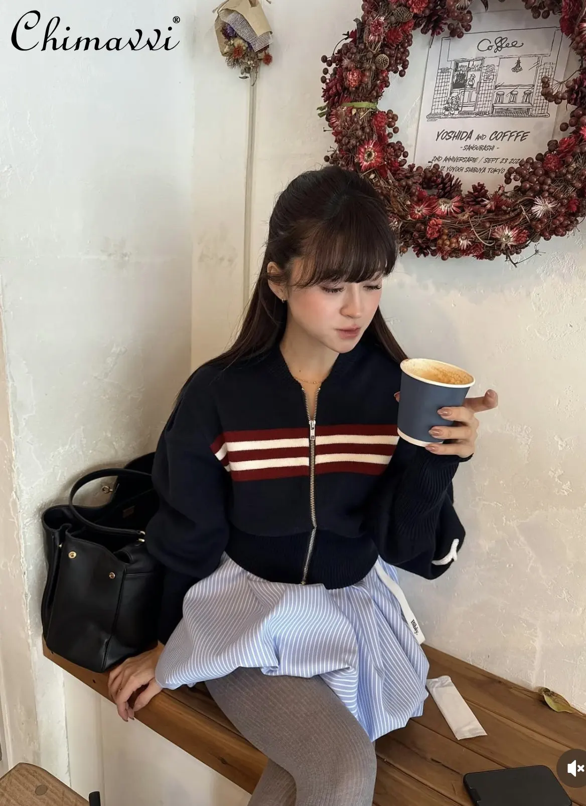 

Japanese Sweet Short Knit Cardigan Coat Spring 2026 New Girls Women's Fashion Letter Embroidery Knitted Coats Lady Sweater