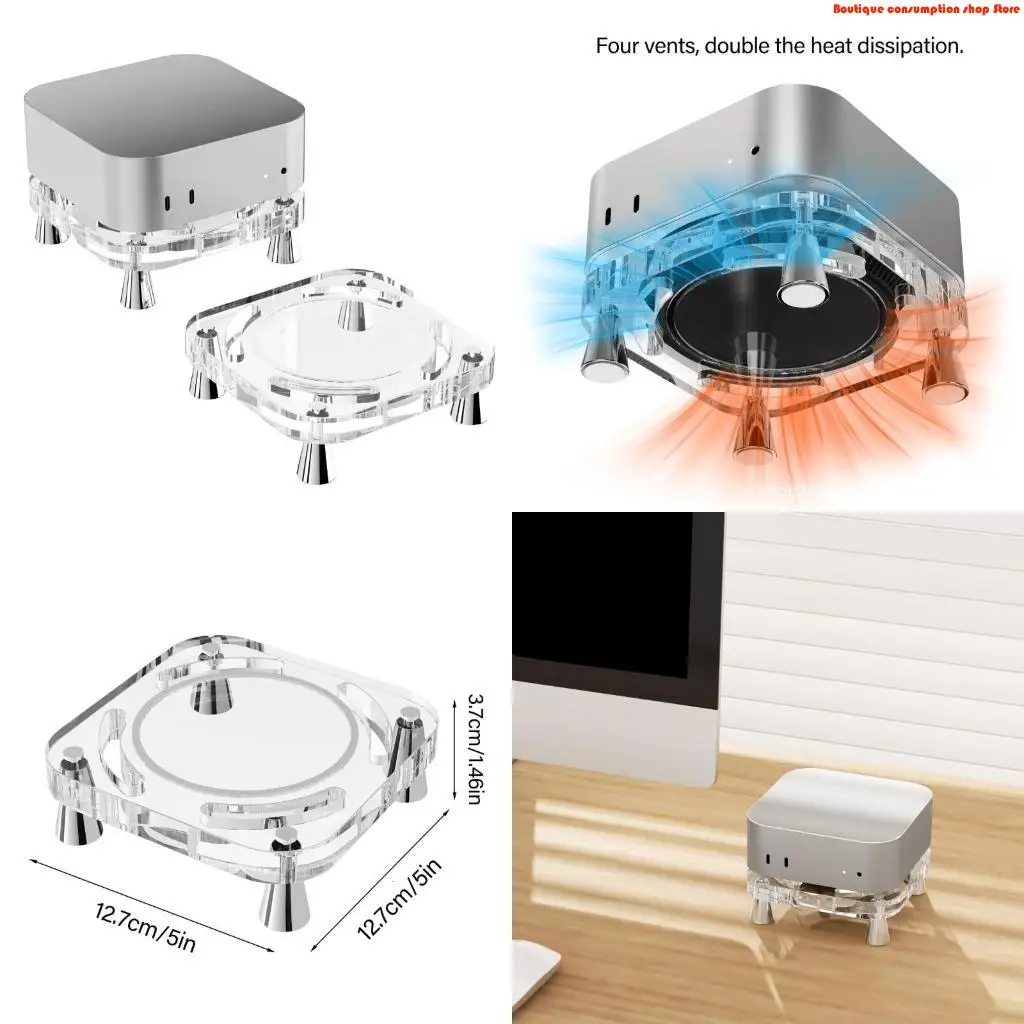 L9NA Acrylic Desktop Stand for Mini 2024 Vertical Stand Holder Transparent Dustproof Laptop Holder Cooling Heat Disspation