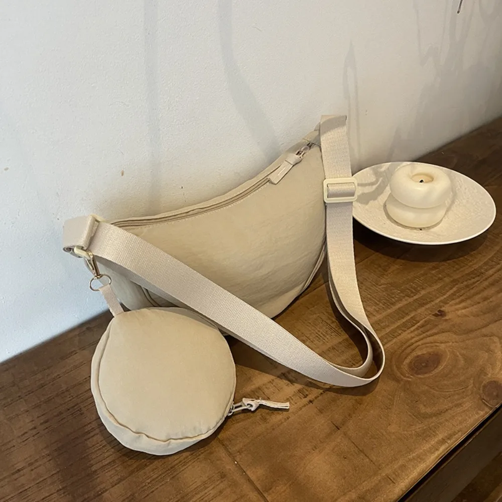 

Nylon Hobos Crossbody Bag with Coin Purse Underarm Bag Handbag Single Shoulder Bags Large Capacity Korean Style Dumpling Bag