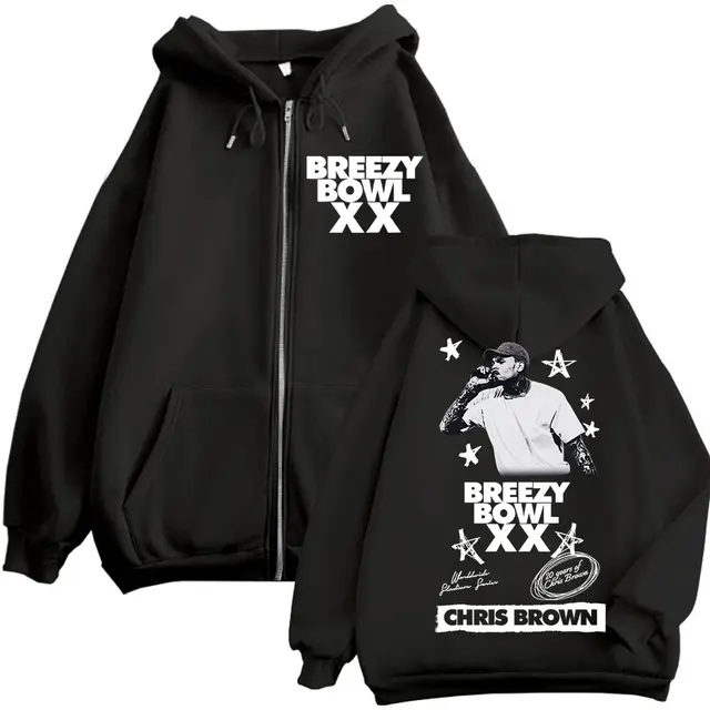 Sweat À Capuche Chris Brown À Capuche Rappeur Tour Imprimé Pull