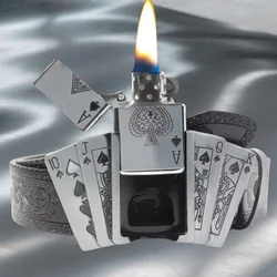 Trendy Oil Lighter Metal Belt Buckle Lighter Personalized Lighters Smoking Men'S Gadgets Cigarette Accessories Men'S Gifts