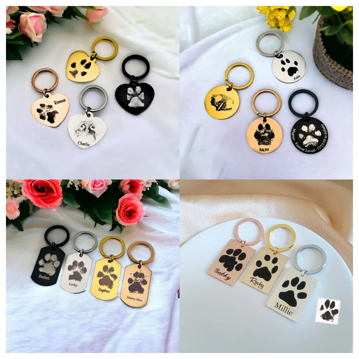 

Personalized Customized Dog Paw Print Keychain | Photo Carving | Pet Photo Carving | Cat Paw Print Carving