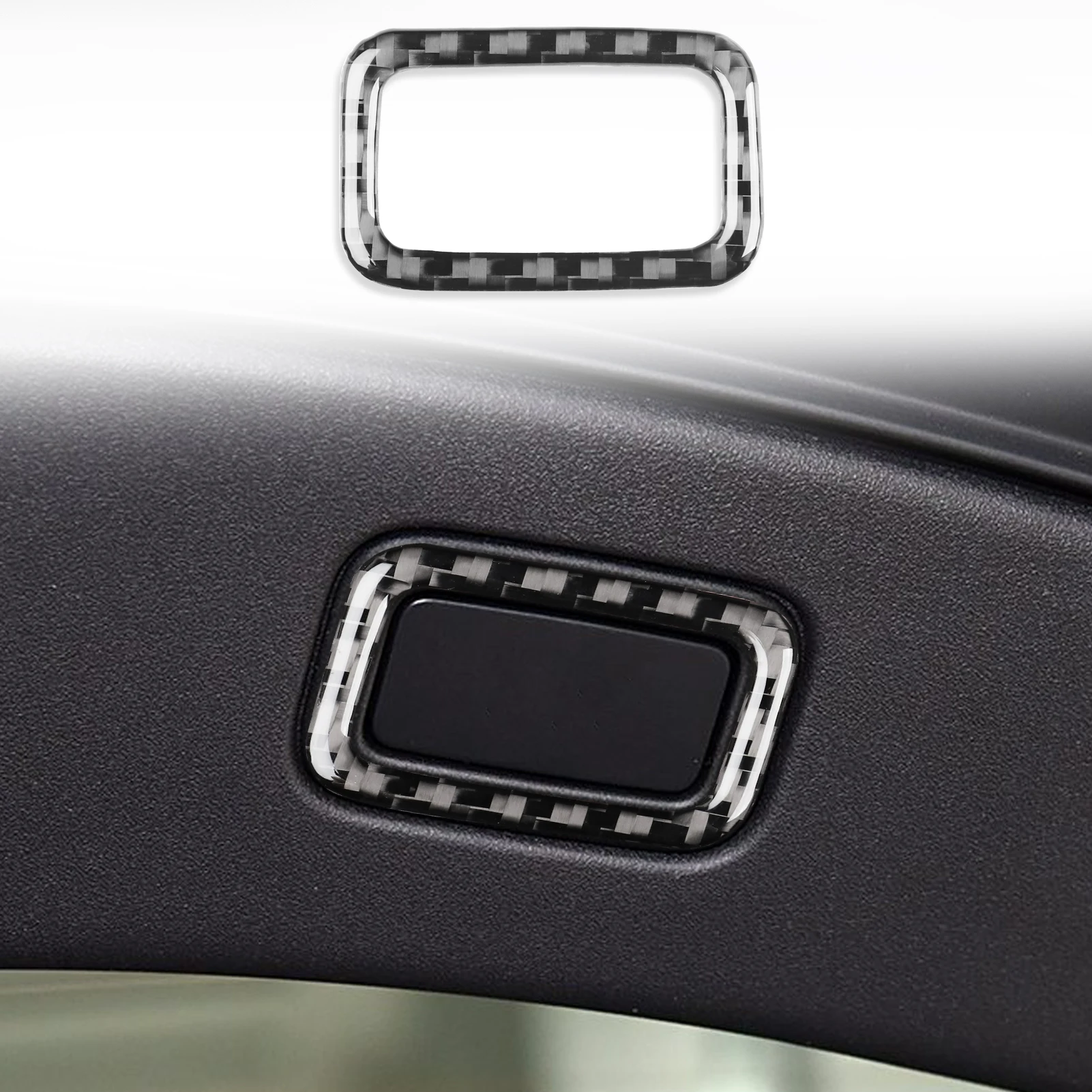 Trunk Button Decoration Cover Trim Sticker for F-Type 2013 2014 2015 2016 2017-2024 Car Interior Accessories Carbon Fiber