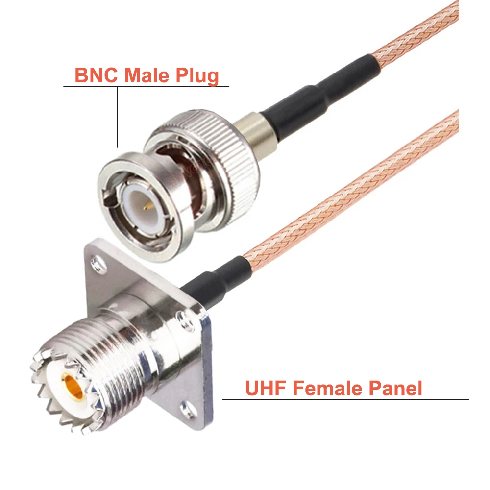 UHF PL259 Stecker auf BNC Stecker Antennenradiokabel RG316 HF-Koaxialkabel UHF auf BNC Jumper Pigtail für Coax Mobile zu Base Antenne