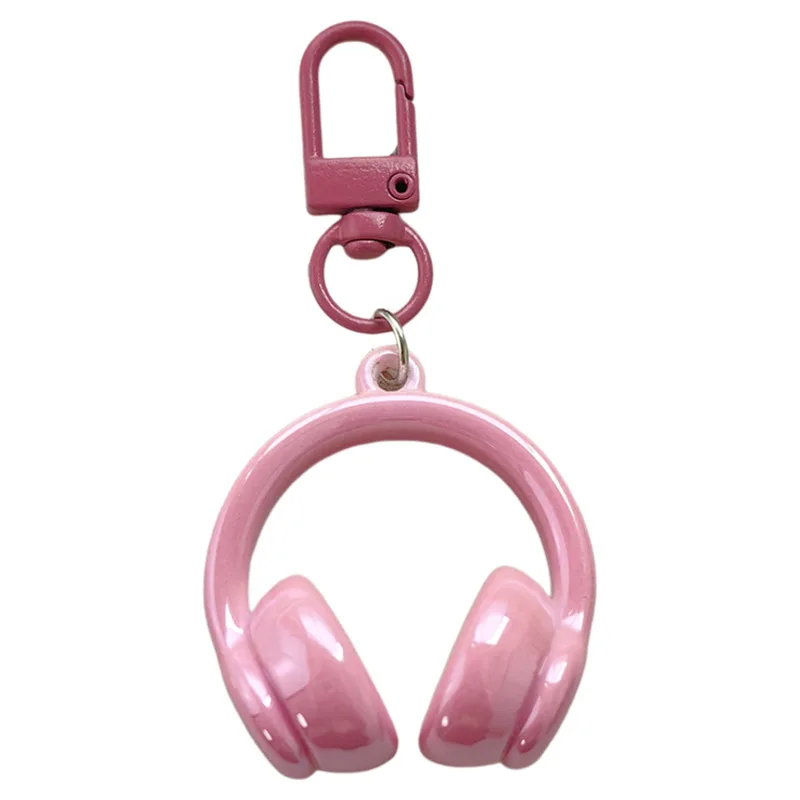 Niedlicher kreativer 3D-Kopfhörer-Anhänger-Schlüsselanhänger für Frauen, süßer Acryl-bunter Schlüsselanhänger, Rucksack, hängende Dekoration, Zubehör – Detail 12