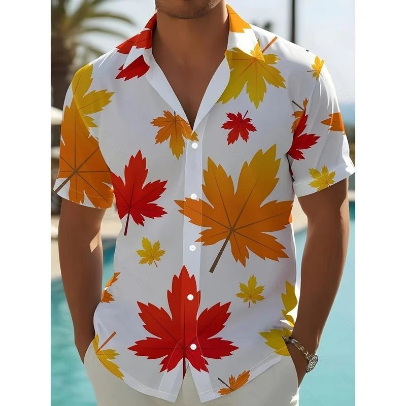 

3D Printed Hawaiian Shirt Short Sleeve Men's Fashion Cross-Border Summer Casual Shirt Four Seasons Suitable Unbranded