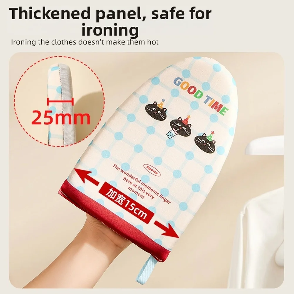 Portable Ironing Board with Thickened Panel and Heat Resistant Gloves Wide 15 24cm Compatible for Iron and Steam Use