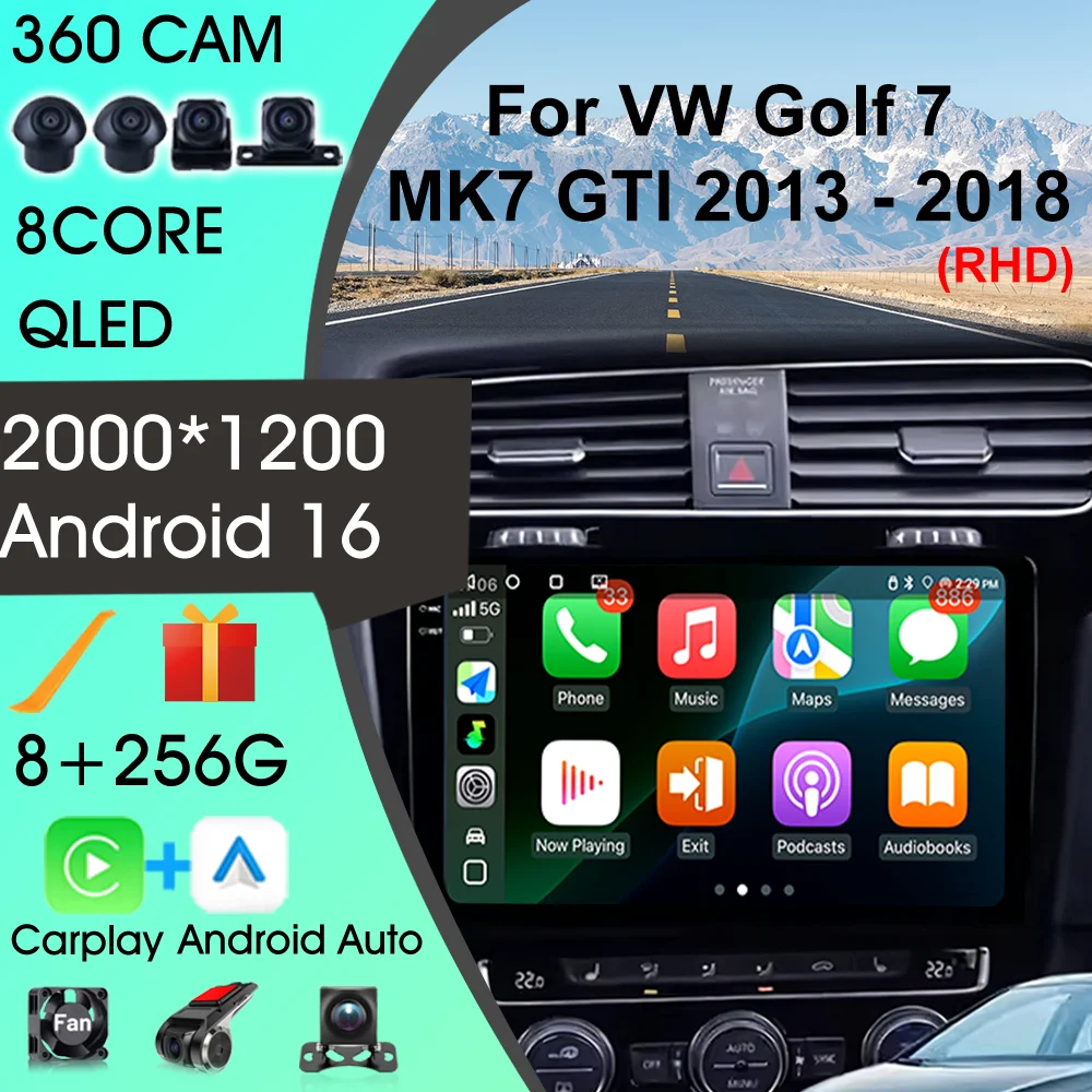 

Android 14 Car Intelligent Systems For Volkswagen VW Golf 7 MK7 GTI 2013-2018 Carplay Android Auto Car Radio GPS FM DSP BT Audio