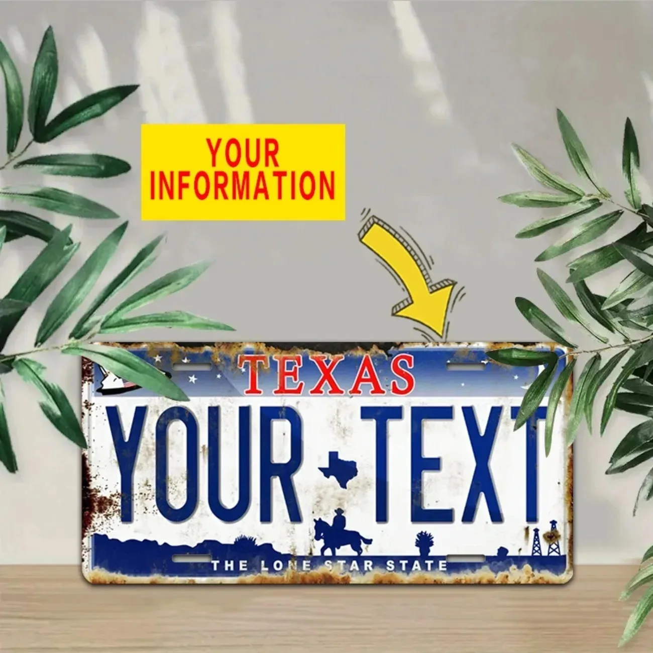 Custom Texas License Plate Aluminum Sign 6x12 Inch Personalized Garage Wall Art Home Decor Gift image 6