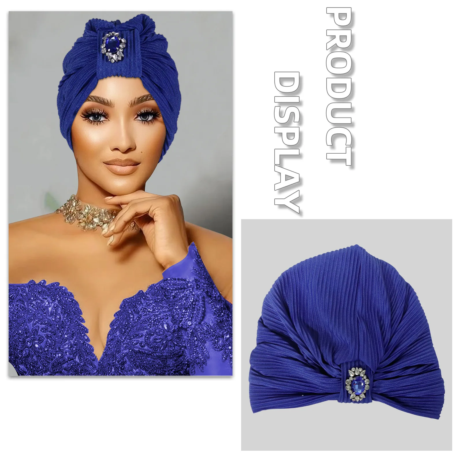 

Новый тюрбан с бриллиантами, женский мусульманский хиджаб, капот, повязка на голову, шляпа в африканском нигерийском стиле, головной убор для свадебной вечеринки, тюрбан, химиотерапевтическая шапка, платок