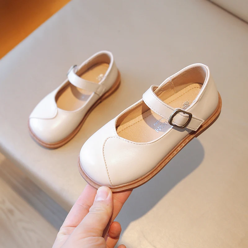 

Kids Fall Shoes 2024 Spring Autumn New Baby Girl Shoes 1 To 2 Years Solid Color Casual Soft Sole Anti Slip Girls Leather Shoes