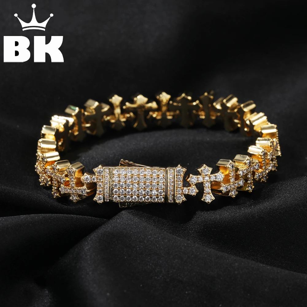 

THE BLING KING Full Cross Bracelet Necklace Iced Out CZ Fashion Personalized Tennis Chain Hip Hop Punk Jewelry