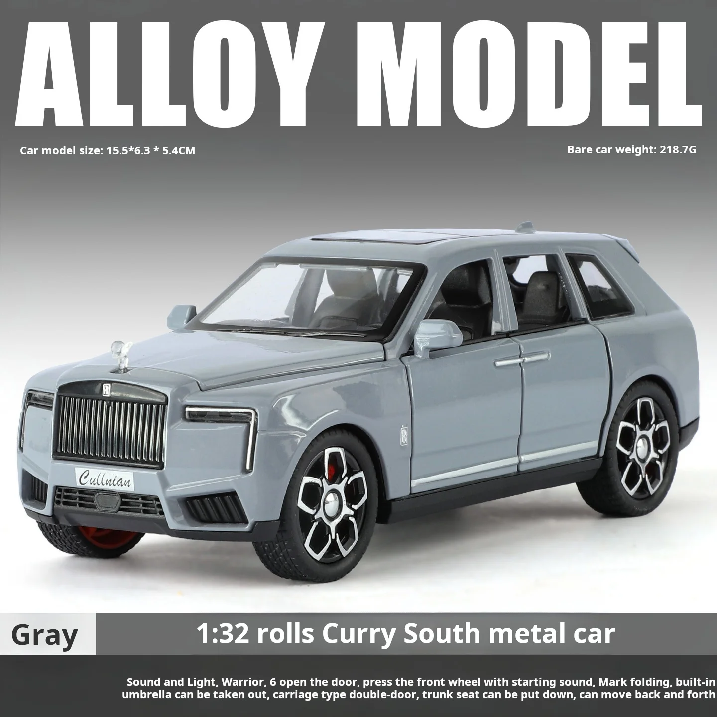 

1:32 Scale Rolls-Royce Cullinan Alloy Diecast Classic Car Model Retro Sound Light Pull Back Kid Gift Collect Ornament boys toy