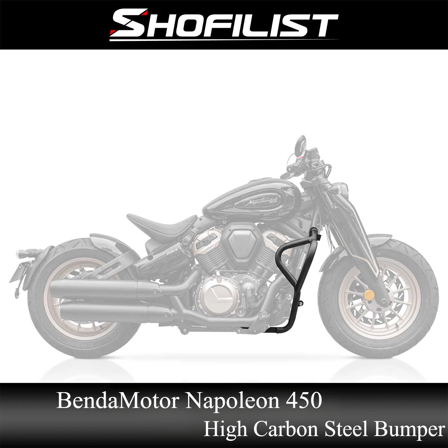 

Suitable for BendaMotor Napoleon 450 Modified Bumper Retro Bumper, High Carbon Steel Anti Drop Bar, Body Protection Frame