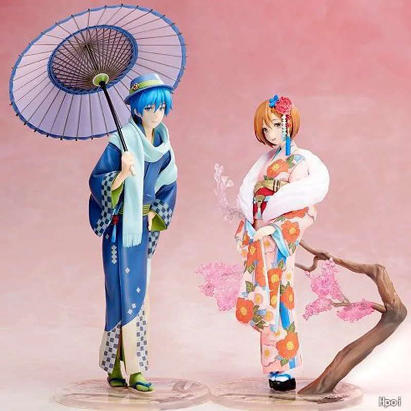 19cm Hanairogoromo Kimono Vocaloid Meiko Miku KAITO Anime Figure Pvc Statue Model Doll Collection Room Decoration Desk Toy Gift