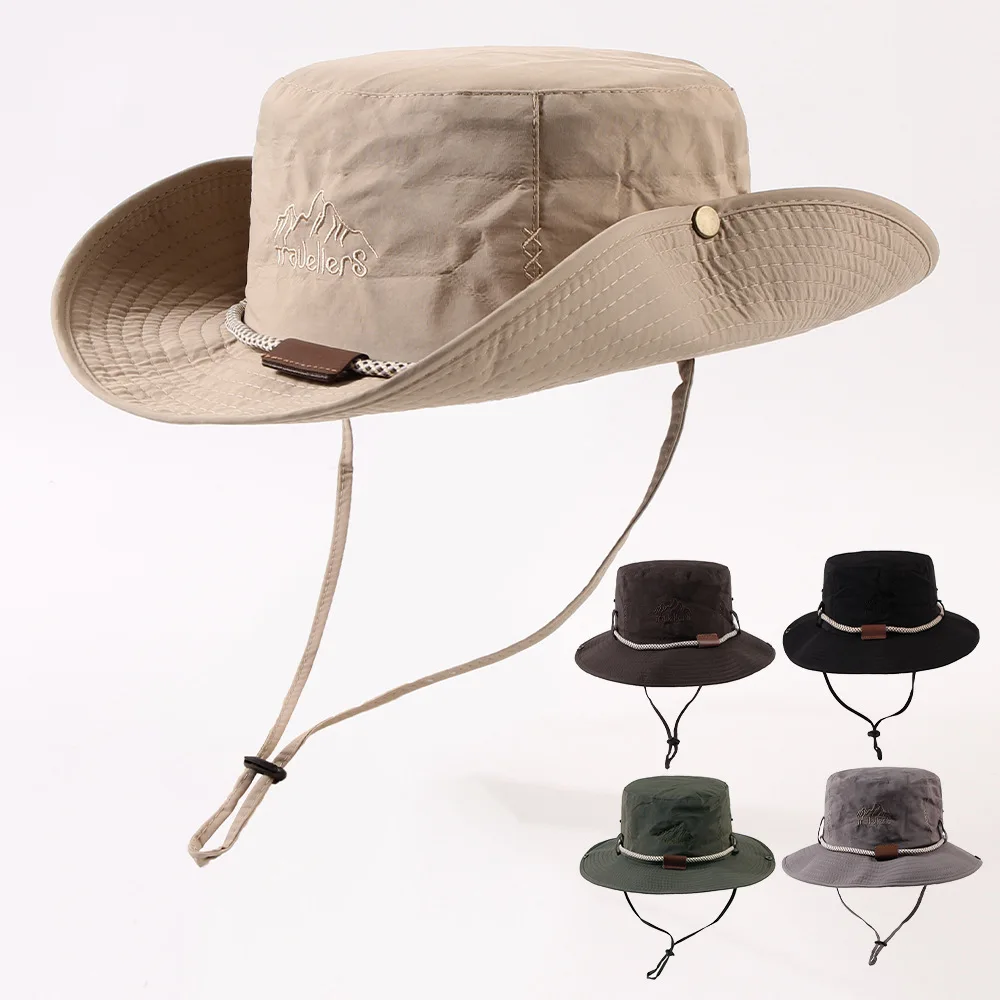 Summer Bucket Hat Men Women Sunscreen Fishing Hat Outdoor Breathable Fisherman Cap Hiking Climbing Camping Uv Protect Windproof image 4