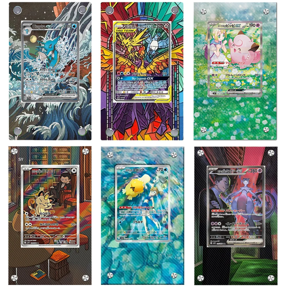 

Художественный дисплей для карты Pokemon, акриловый защитный чехол для карточек, Charmander Bulbasaur Articuno Squirtle Mewtwo Psyduck Meowth