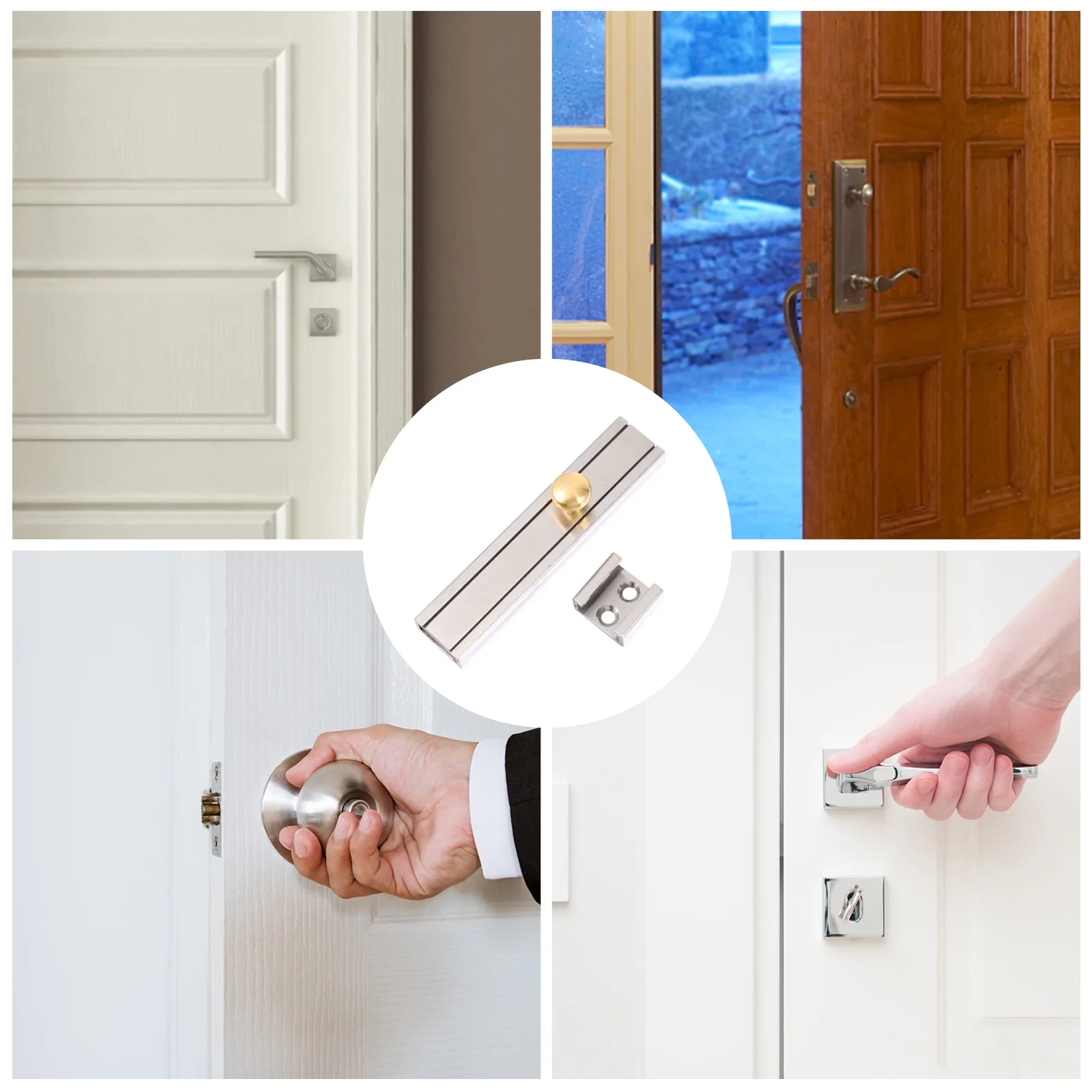 

Anti-theft Door Bolt Plug Toilet Latch Replacement Lock Sliding Stainless Home Slide