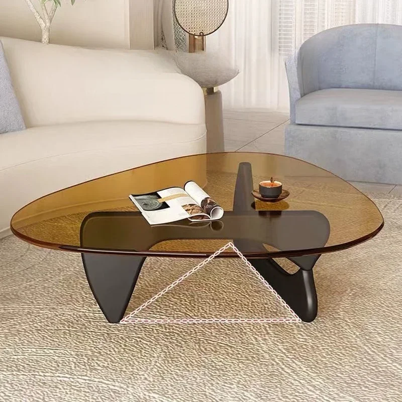 Glass Clear Coffee Table Transparent Irregular Small Mobile Coffee Table Minimalist Apartamento Mesita Auxiliar Home Furniture