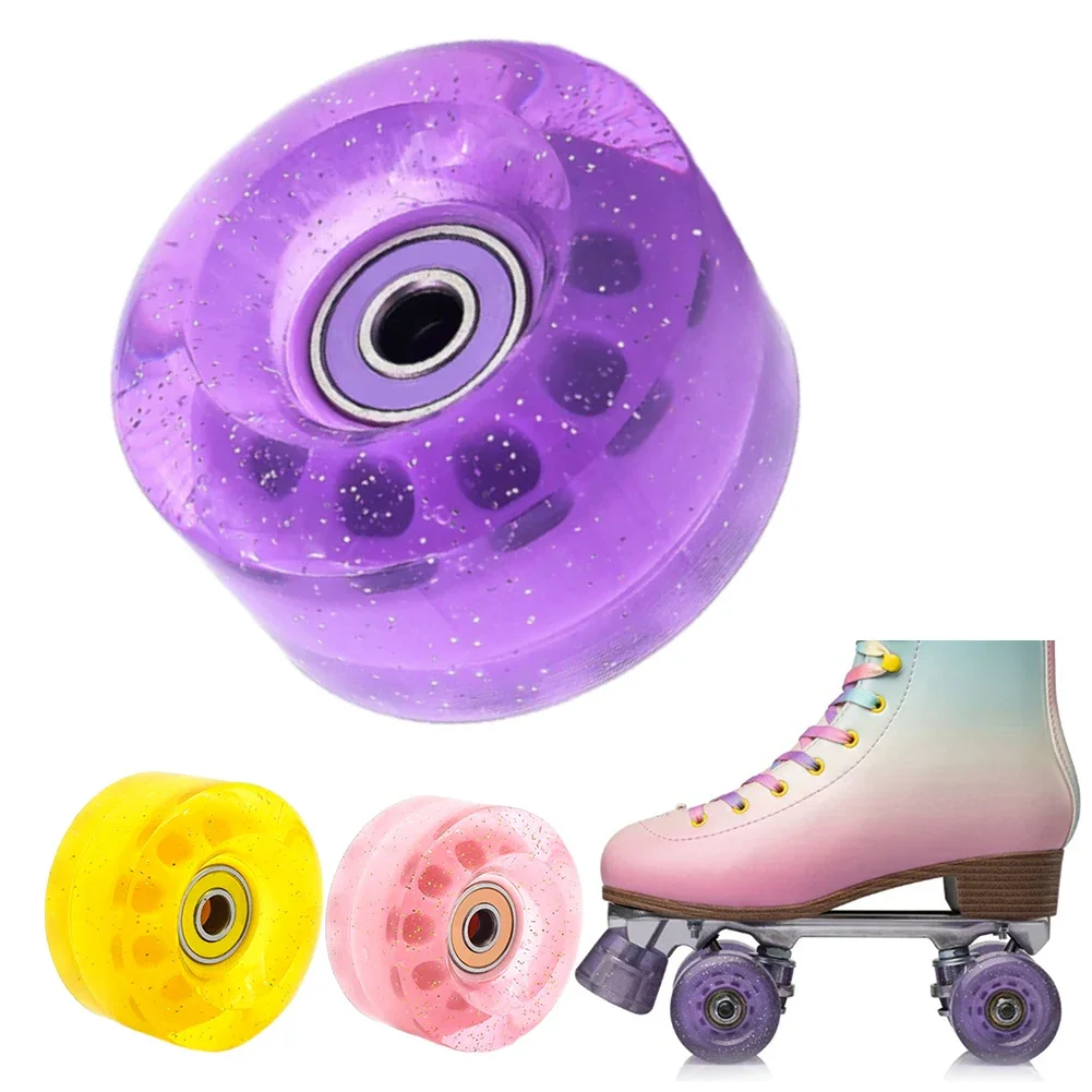 

Wheels Set 82A 58*32mm Roller Skate Wheel Accessories Easy Installation Quad Skateboard Replacement For Double-Row Roller Skates