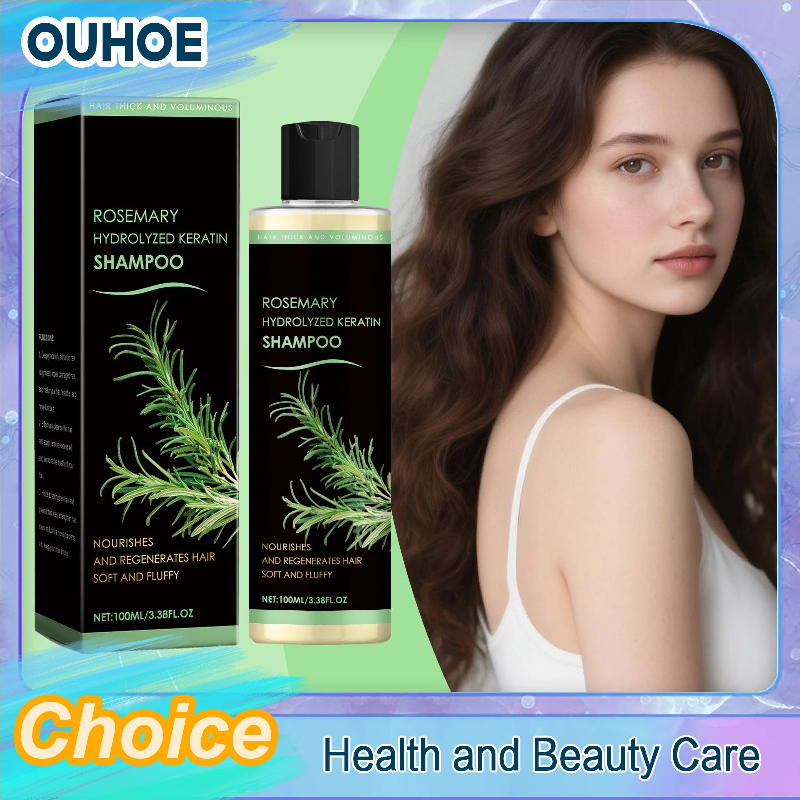 

Rosemary Shampoo Cleansing Scalp Hair Thickness Volumizing Strengthening Fuller Hydrate Reduce Breakage Dandruff Removal Shampoo