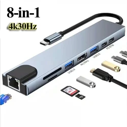 8-in-1 USB C HUB Multi-terminal Adapter 4K HDMI USB 3.0/2.0, SD/TF Card Reader | Ultra-SLIM for MacBook/Pro/AiriPad Pro and MORE