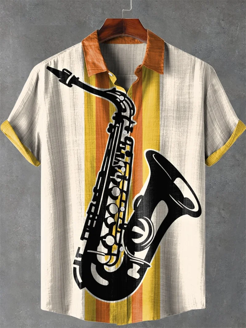 

Мужская рубашка с короткими рукавами и 3D принтом «Медуза», винтажная льняная рубашка с коротким рукавом, повседневный уличный топ, летняя серия