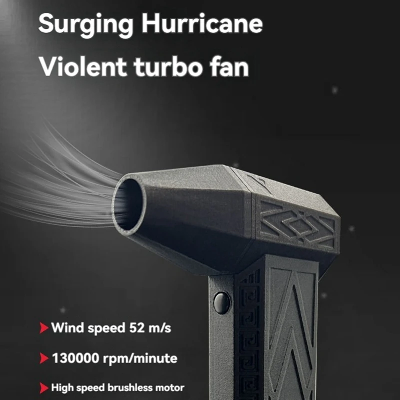 ABSJ-Turbo Jet ventilateur 130,000 tr/min Mini Turbo Jet ventilateur 3 vitesses réglable vitesse du vent moteur sans brosse ventilateur de conduit portatif
