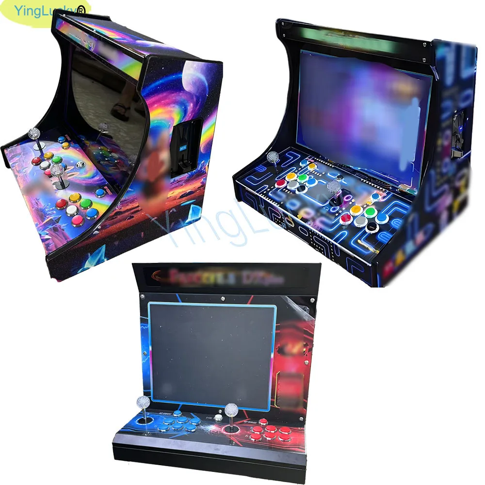

2 Players Arcade Video Game Console 22/19/17 Inch LCD Bartop build with SAGA DX 26800 In 1 Coin Acceptor Joystick Button To TV