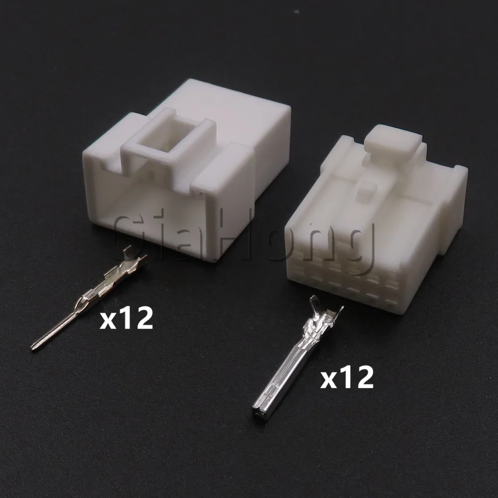 1 Set 12 Ways Auto Male Female Plug White Automobile Electric Wire Socket Car Unsealed Connector AC Assembly