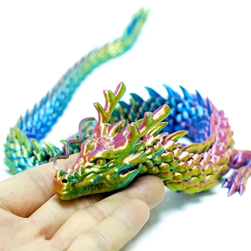 Dragón chino impreso en 3D, articulaciones de cuerpo completo, muebles móviles para el hogar, decoración, adorno que vale la pena coleccionar, juguetes creativos