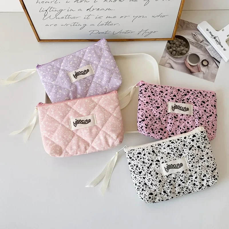 

Simple Splashed Ink Fabric Makeup Storage Bag for Women Girl Small Cosmetics Lipstick Card Holder Bag Earphone Key Money Case