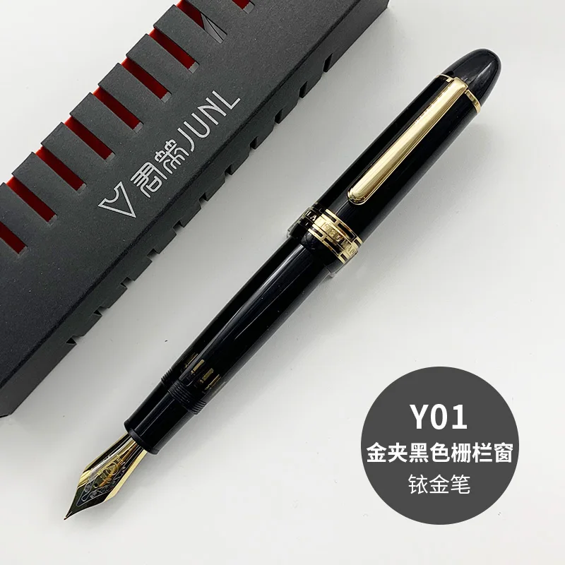 

WingSung/JUNLAI 930 Iraurita N0,9 перьевая ручка с поршнем, смола, золото, серебро, зажим, большой размер, студенческий письменный бизнес-подарок