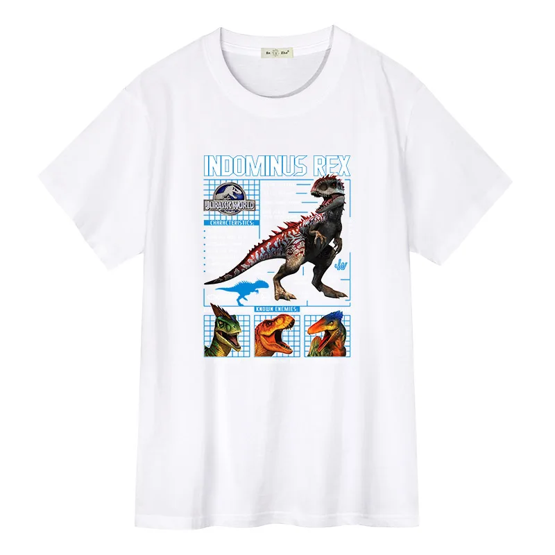 Jurassic World Indominus Rex T-Shirt 100%Cotton Summer Men's T-shirts Streetwear Unisex Men Women T-shirt Casual Tops Tees