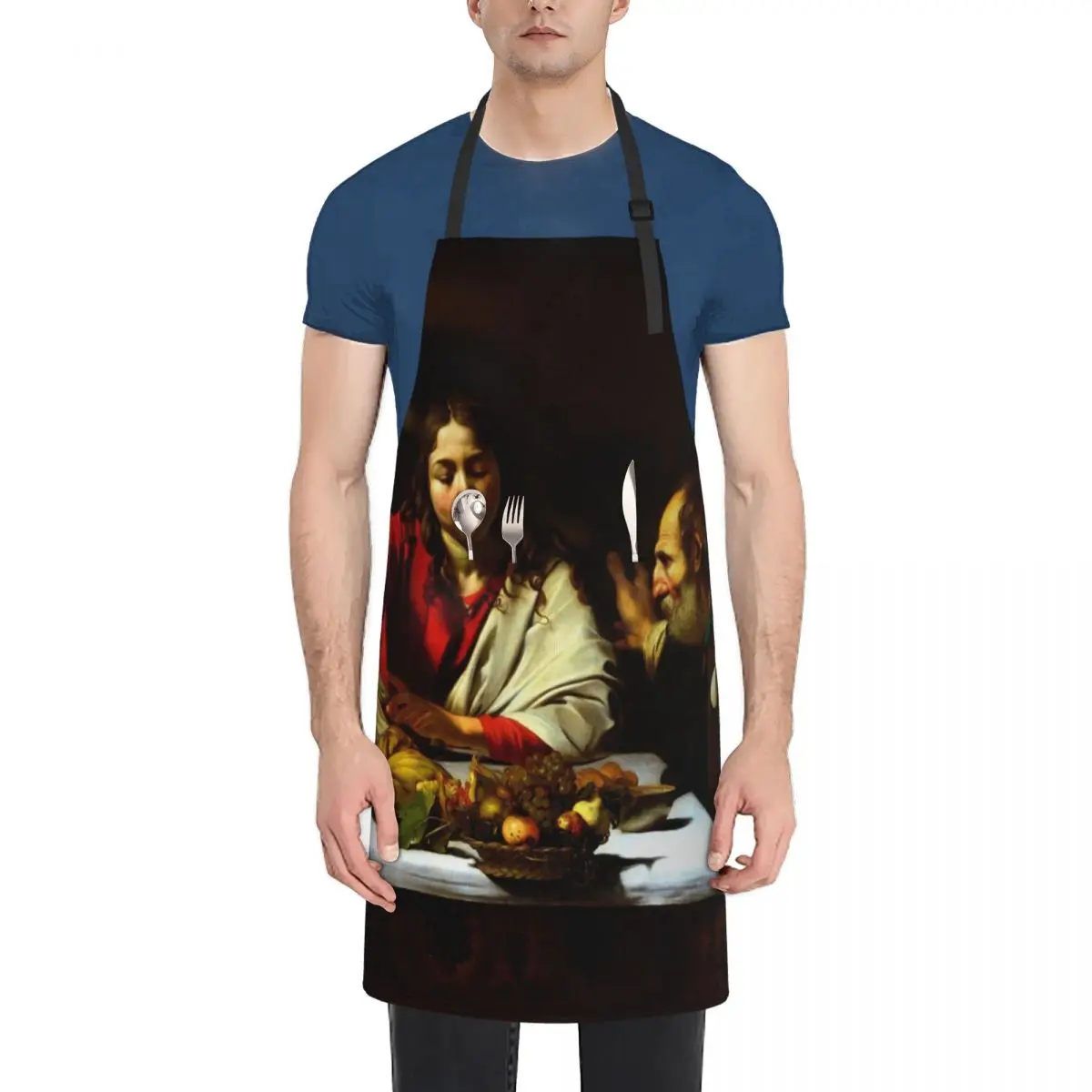 

High Res Enhanced Caravaggio Supper at Emmaus 1601 Apron Kitchen accessories Kitchen Apron