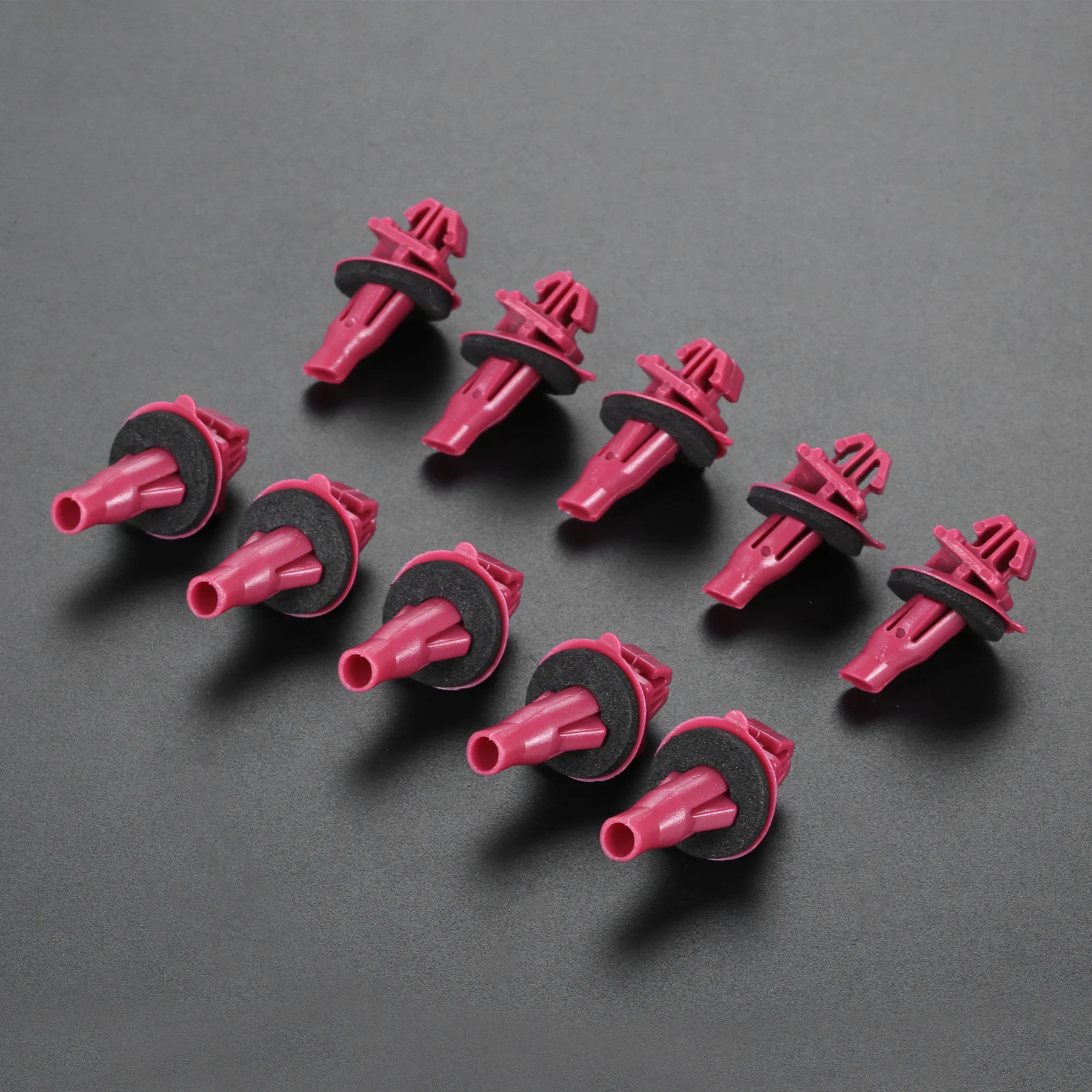 50Ps Oxblood Red Plastic Auto Fastener Clip Car Exterior Side Body Moulding Trim Clips for Toyota Land Cruiser Prado 75881-60010