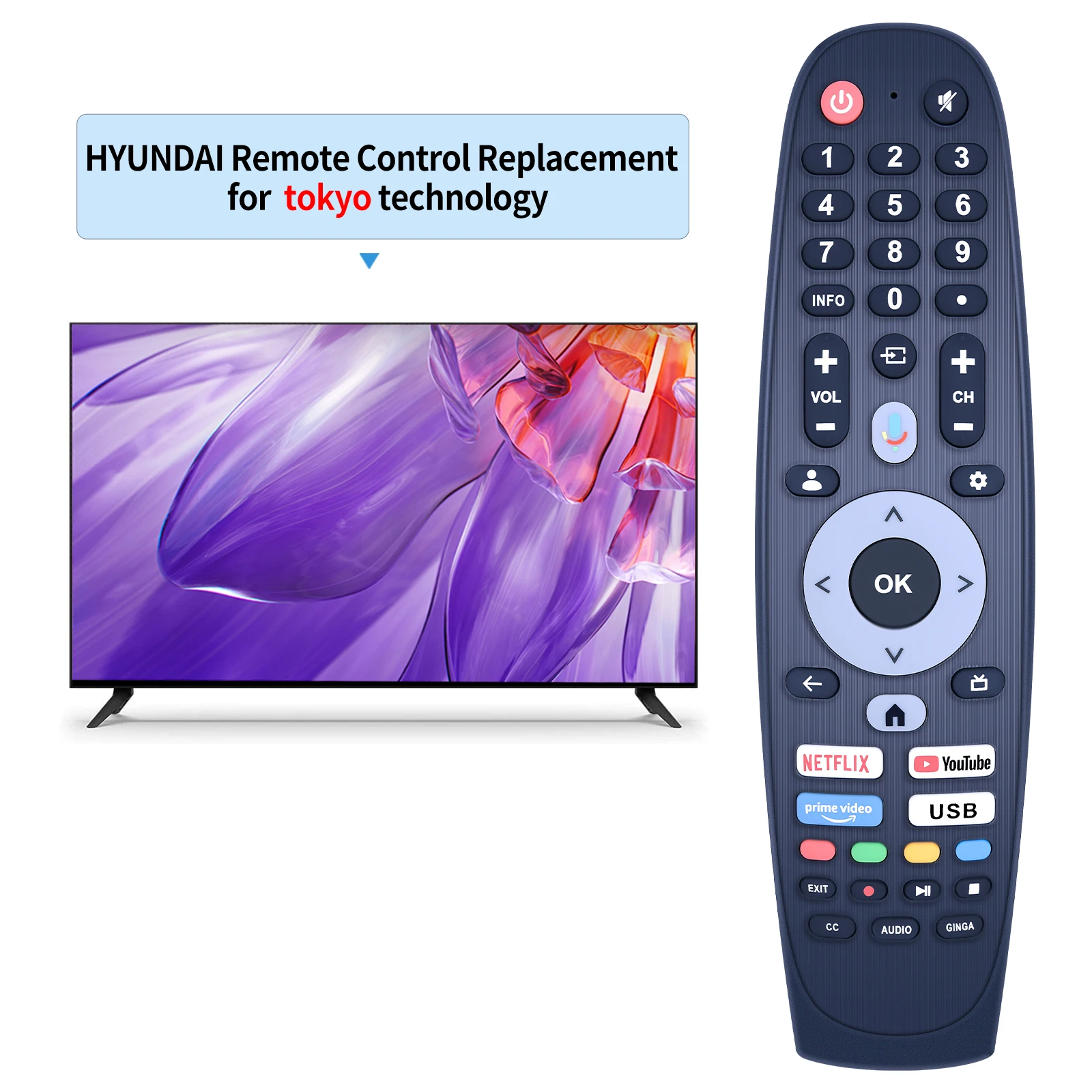 Remote control for HYUNDAI sansui WOW technology tokyo smart tv