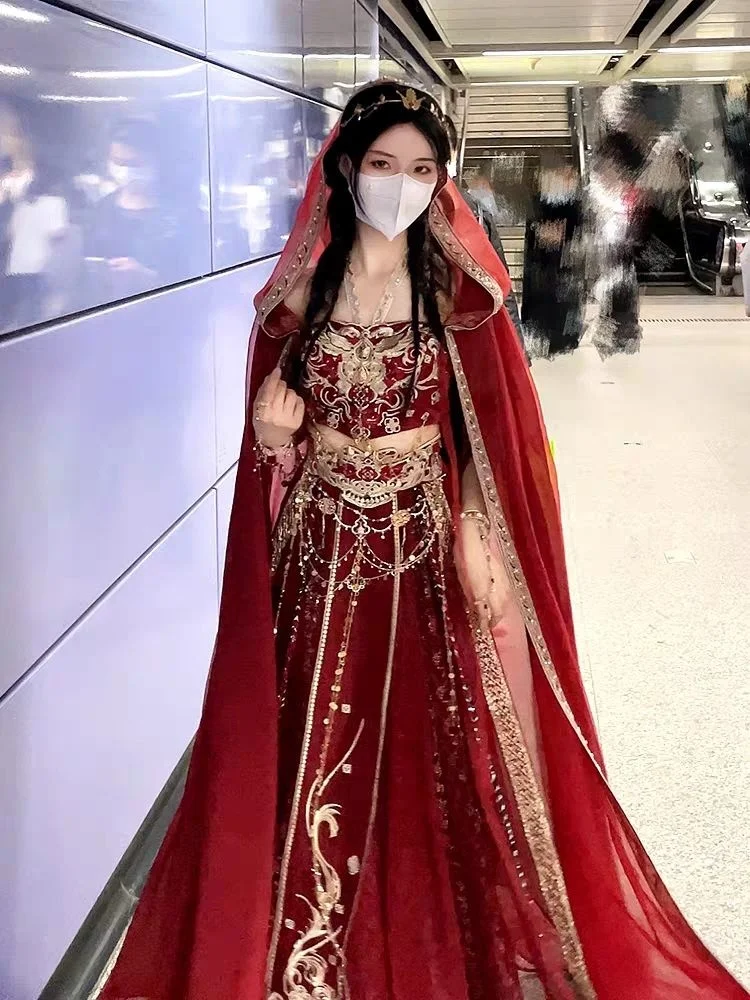 Princesa do deserto das mulheres Alien série vestido, indústria pesada Feeitian bordado, região oeste, fotografia, estilo chinês
