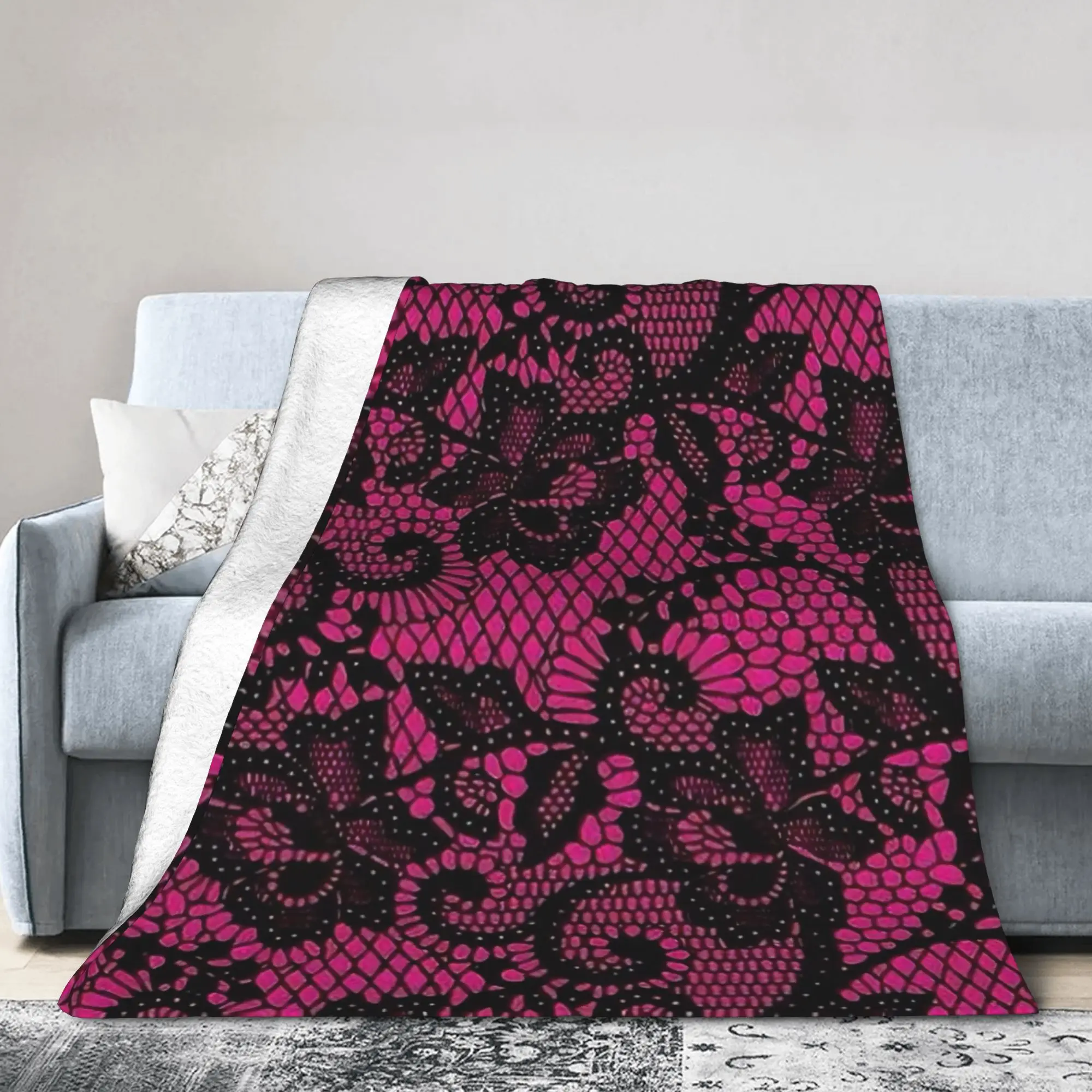 Halloween Gothic Blanket Flannel Romantic Goth Soft Throw Blanket for Car Sofa Couch Bed Rug