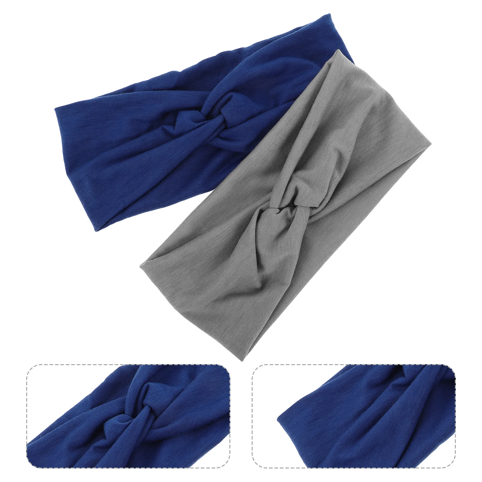 

2Pcs Wide Yoga Headband Elastic Non-Slip Sport Head Wraps for Women Running Workout Boho Turban Hair Accessories