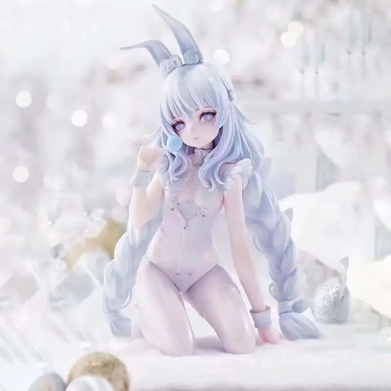 

Anime Game Figure White Rabbit Dress Up kneeling Position Action Figure Model Toy Gift